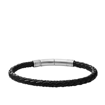 Armband - Staal/Leder | Fossil