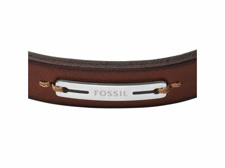 Armband - Staal/Leder | Fossil