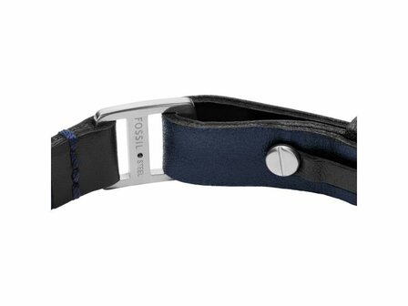 Armband - Staal/Leder | Fossil