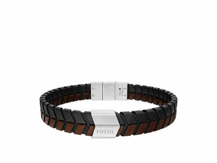 Armband - Staal/Leder | Fossil