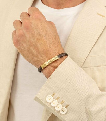 Armband - Staal/Leder | Boss