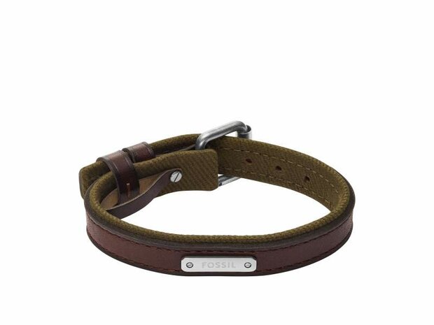 Armband - Staal/Leder | Fossil