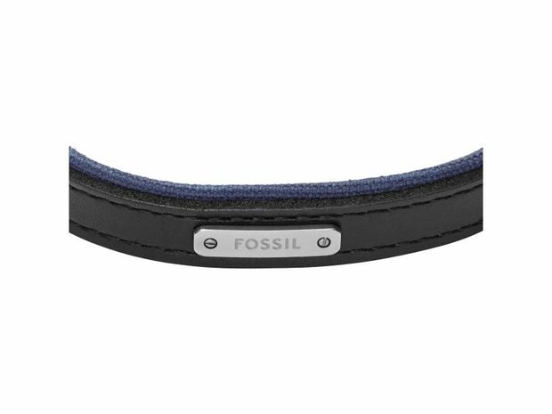 Armband - Staal/Leder | Fossil