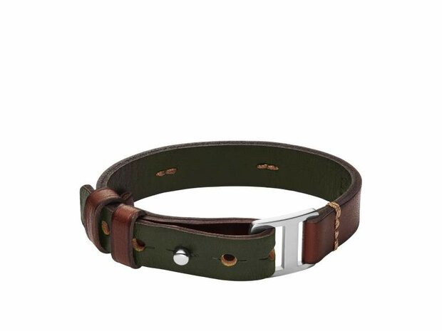 Armband - Staal/Leder | Fossil