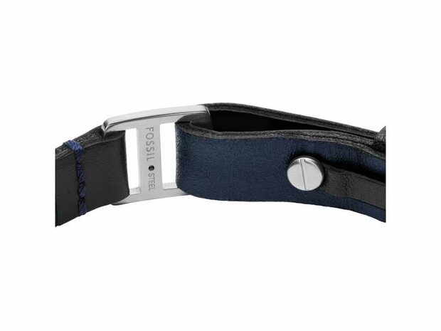 Armband - Staal/Leder | Fossil