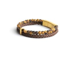 Armband - Staal/Leder | Gemini
