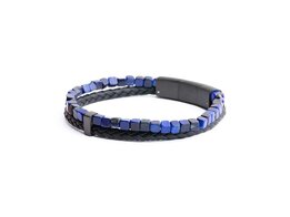 Armband - Staal/Leder | Gemini