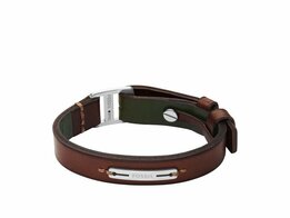 Armband - Staal/Leder | Fossil