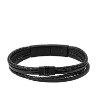 Armband - Staal/Leder | Fossil