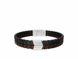 Armband - Staal/Leder | Fossil